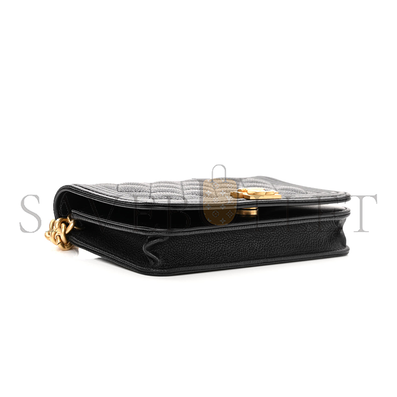 CHANEL CAVIAR QUILTED BOY CLUTCH WITH CHAIN BLACK AP2205 B06200 94305 (15*10*3.5cm)